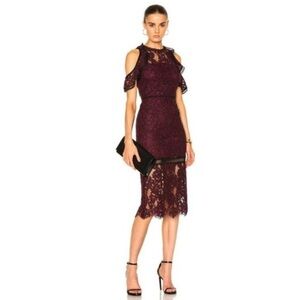 Alexis Cold Shoulder Lace Midi Dress